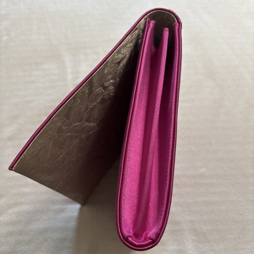 PHILIP TREACY LONDON ELEGANT CLASSIC LARGE PINK FLAP SILK CLUTCH BAG Formal - Picture 10 of 16